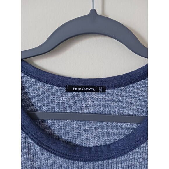 Pink Clover Tank Top Sleeveless Stretch Round Neck Blue Size XL - Picture 3 of 5